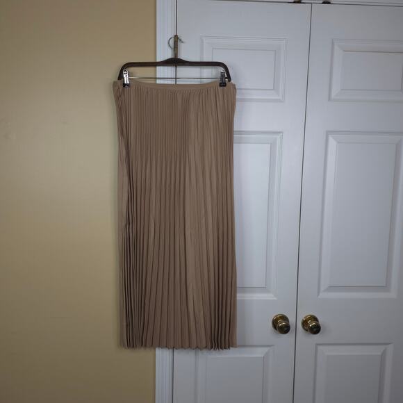 Eileen Fisher Dresses & Skirts - Eileen Fisher Woven Wool Silk A-Line Midi Skirt Biscuit Women's Size XL